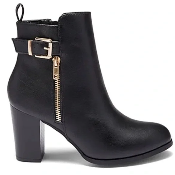 Buckle Detail Brown Bootie - Picture 2 of 4